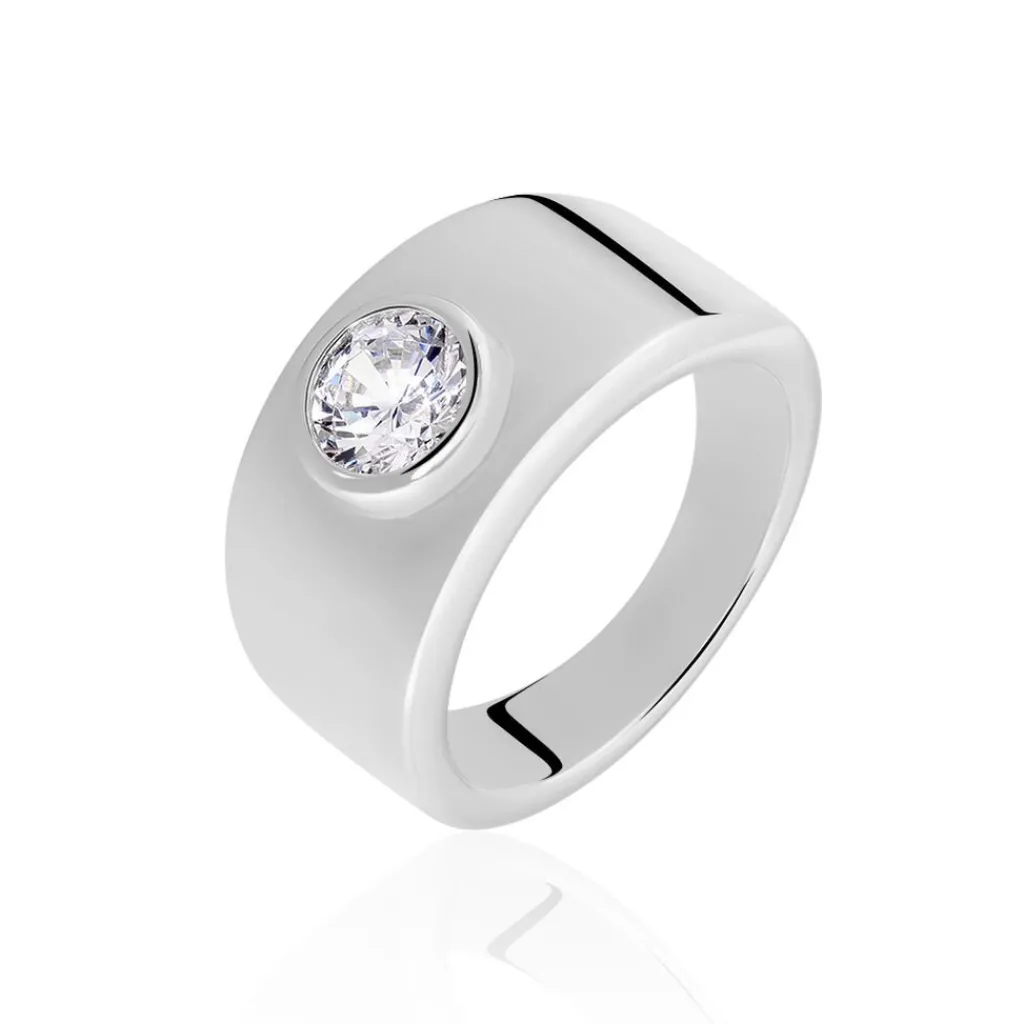 Histoire d'Or Bague Solitaire Electre Argent Blanc Oxyde De Zirconium