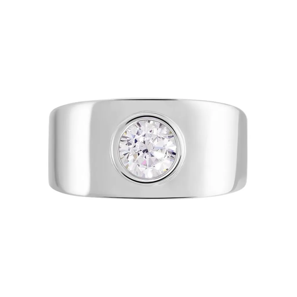 Histoire d'Or Bague Solitaire Electre Argent Blanc Oxyde De Zirconium