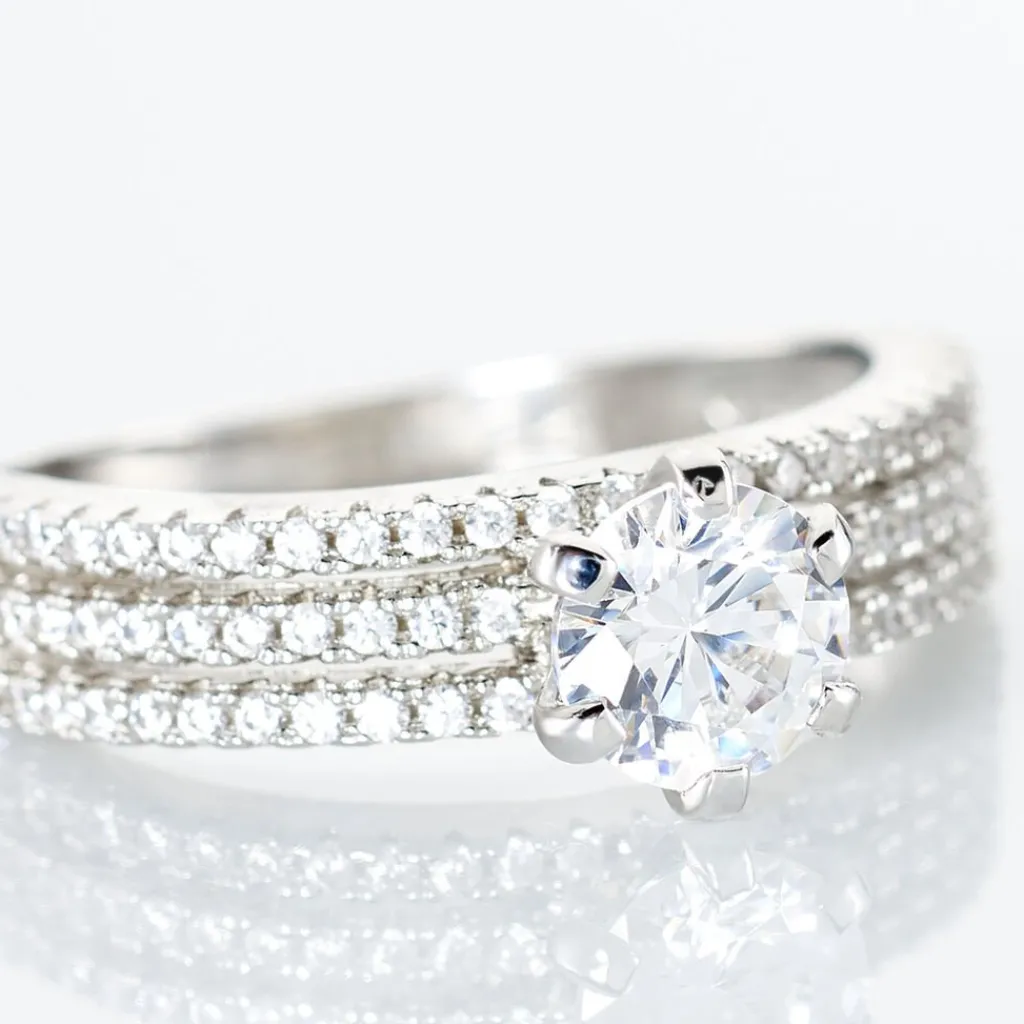 Histoire d'Or Bague Solitaire Ellora Argent Blanc Oxyde De Zirconium Sale