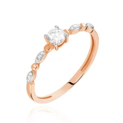 Histoire d'Or Bague Solitaire Eloize Or Rose Diamant Sale