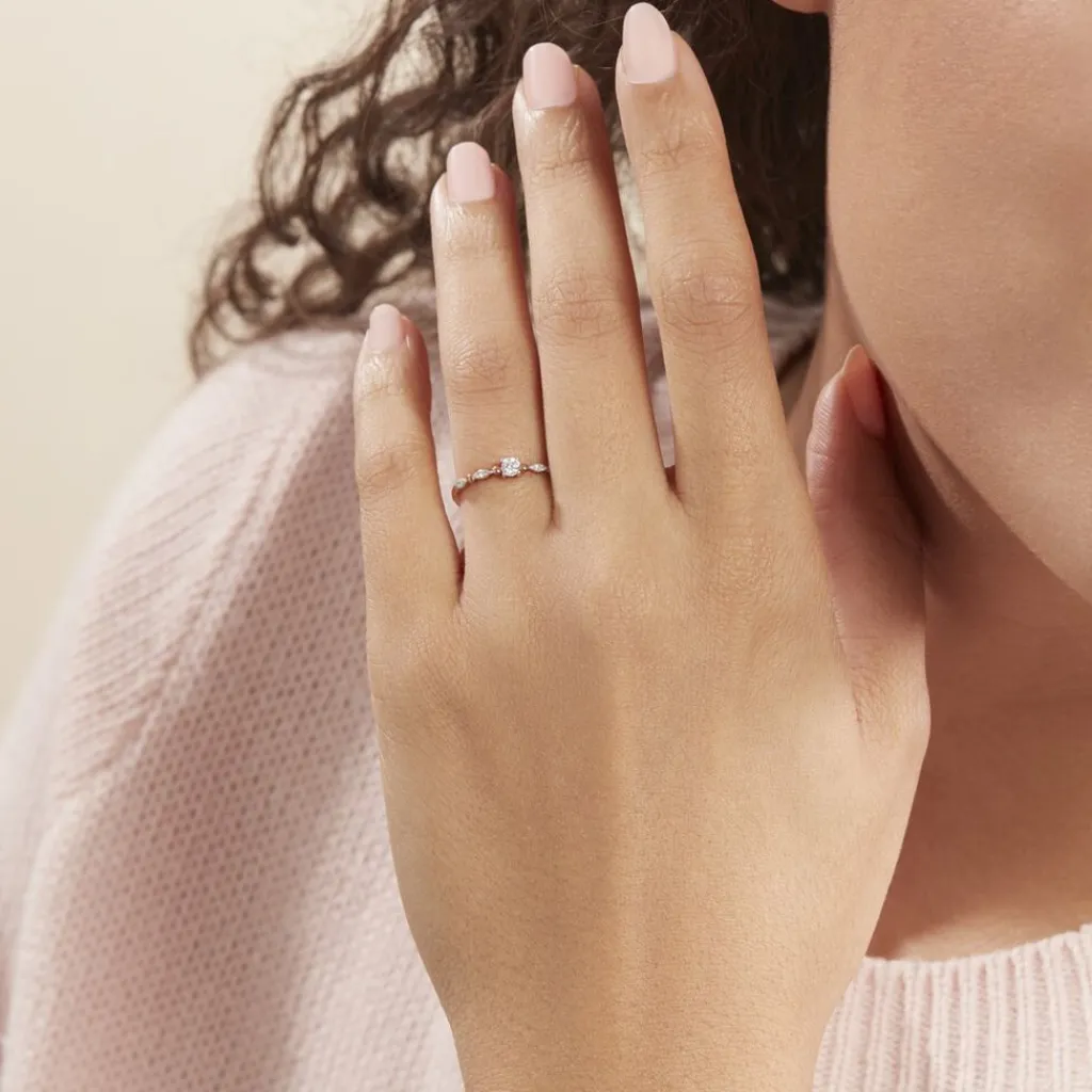 Histoire d'Or Bague Solitaire Eloize Or Rose Diamant Sale