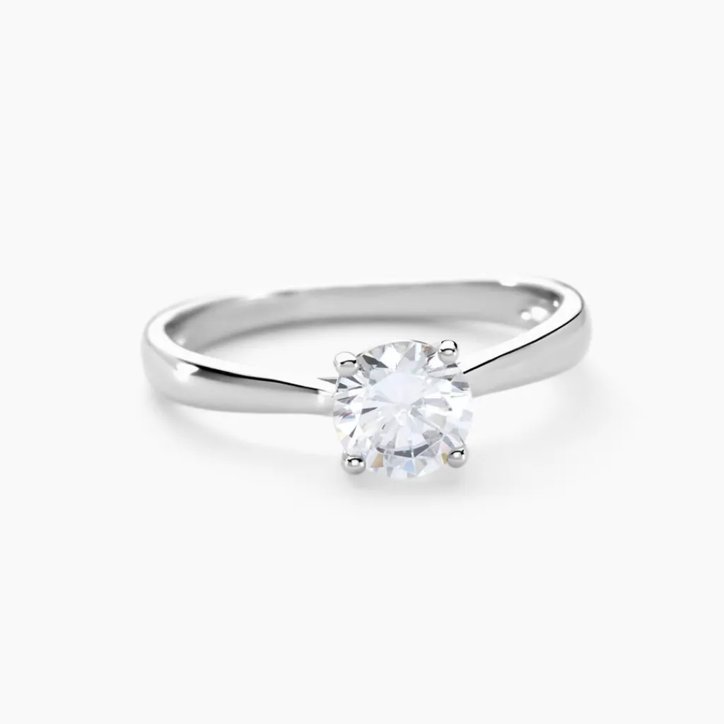 Histoire d'Or Bague Solitaire Elyana Argent Blanc Oxyde De Zirconium New