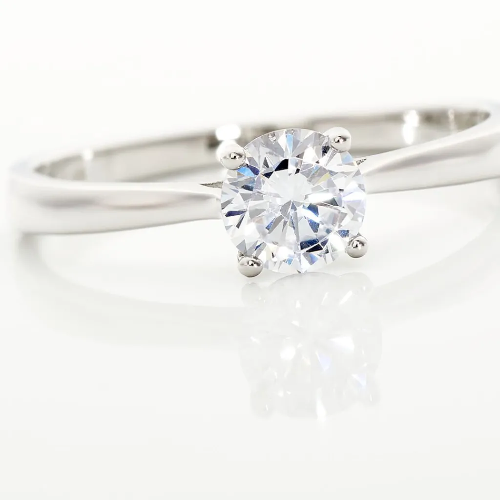 Histoire d'Or Bague Solitaire Elyana Argent Blanc Oxyde De Zirconium New