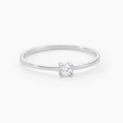 Histoire d'Or Bague Solitaire 1er Solitaire Argent Blanc Oxyde De Zirconium Clearance