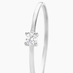 Histoire d'Or Bague Solitaire 1er Solitaire Argent Blanc Oxyde De Zirconium Clearance