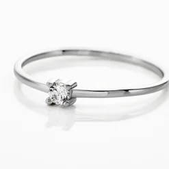 Histoire d'Or Bague Solitaire 1er Solitaire Argent Blanc Oxyde De Zirconium Clearance