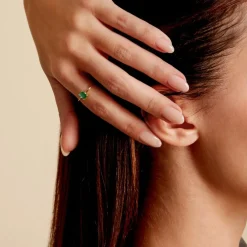 Histoire d'Or Bague Solitaire Ethalyn Or Jaune Emeraude Best