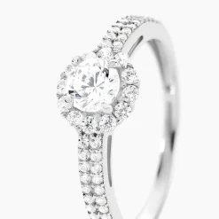 Histoire d'Or Bague Solitaire Fathima Or Blanc Oxyde De Zirconium Outlet