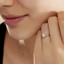 Histoire d'Or Bague Solitaire Fiona Or Blanc Diamant Synthetique or blanc diamant synthétique