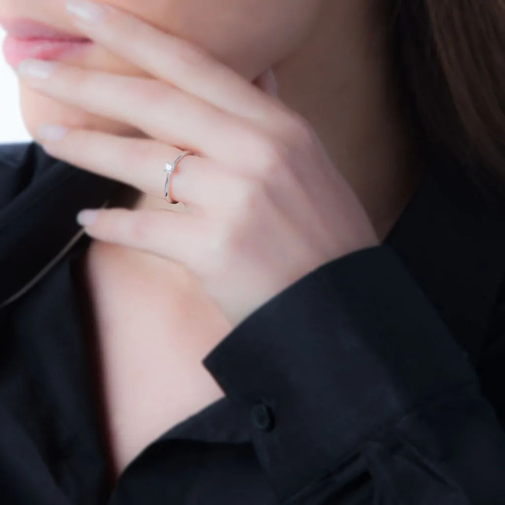 Histoire d'Or Bague Solitaire Fiona Or Blanc Amethyste Sale