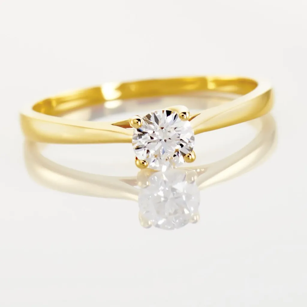 Histoire d'Or Bague Solitaire Fiona Or Jaune Diamant Synthetique