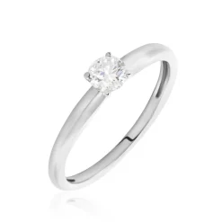 Histoire d'Or Bague Solitaire Flora Or Blanc Diamant Outlet