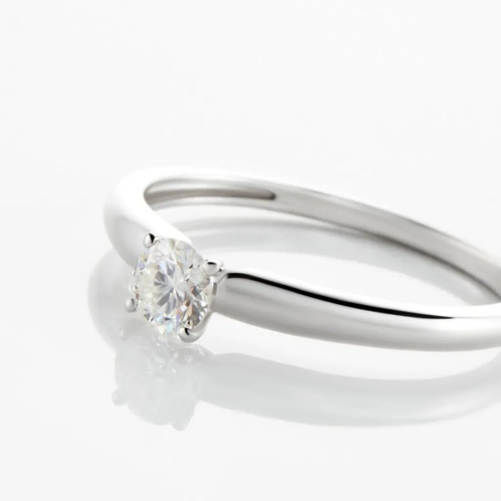Histoire d'Or Bague Solitaire Flora Or Blanc Diamant Outlet