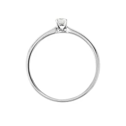 Histoire d'Or Bague Solitaire Flora Or Blanc Diamant New