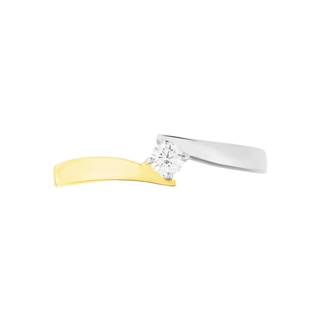 Histoire d'Or Bague Solitaire Francienne Or Bicolore Diamant Sale