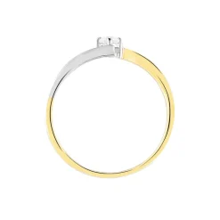 Histoire d'Or Bague Solitaire Francienne Or Bicolore Diamant Sale