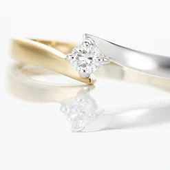 Histoire d'Or Bague Solitaire Francienne Or Bicolore Diamant Sale