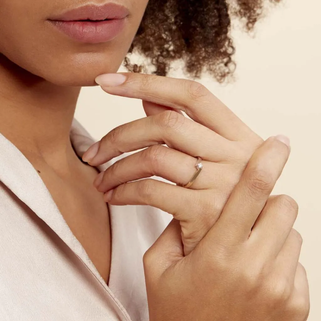 Histoire d'Or Bague Solitaire Francienne Or Bicolore Diamant Sale