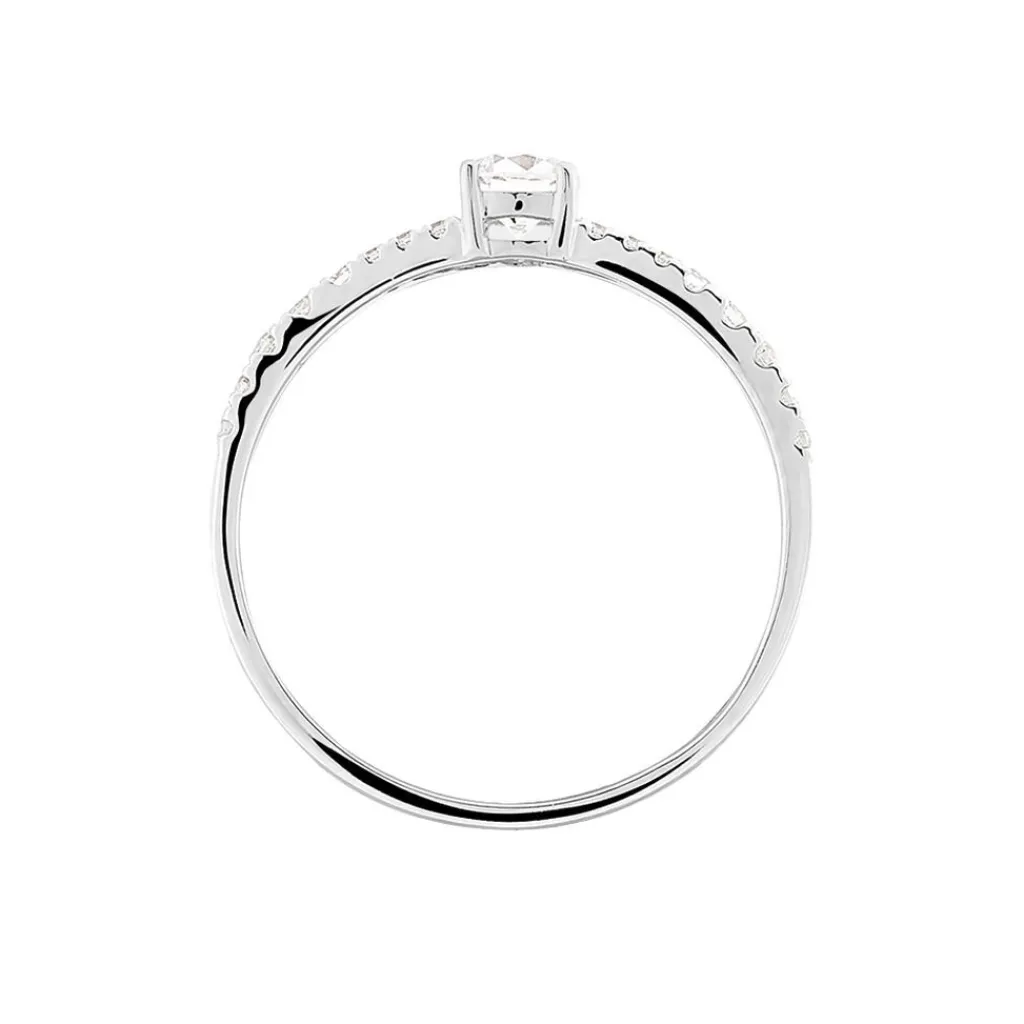 Histoire d'Or Bague Solitaire Francoise-marie Or Blanc Oxyde De Zirconium Clearance