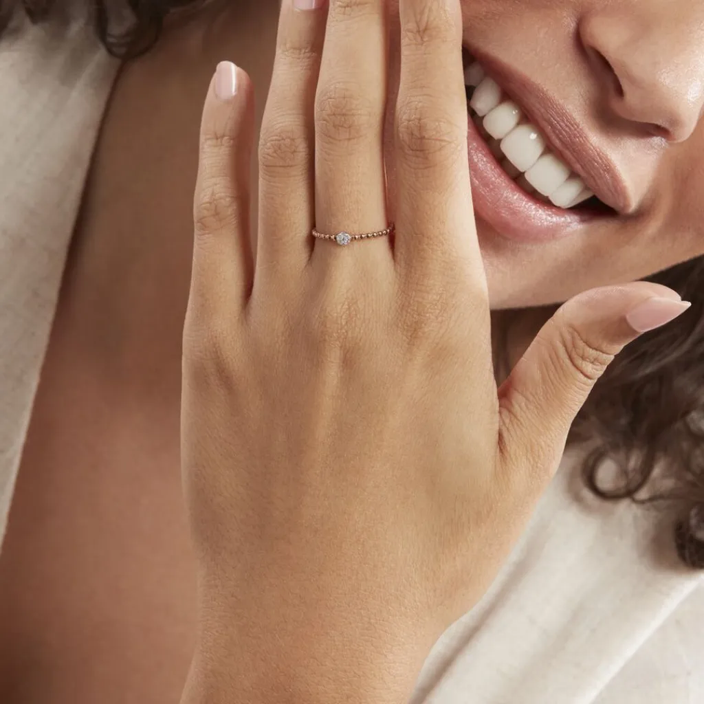 Histoire d'Or Bague Solitaire Gaxina Or Rose Diamant Clearance