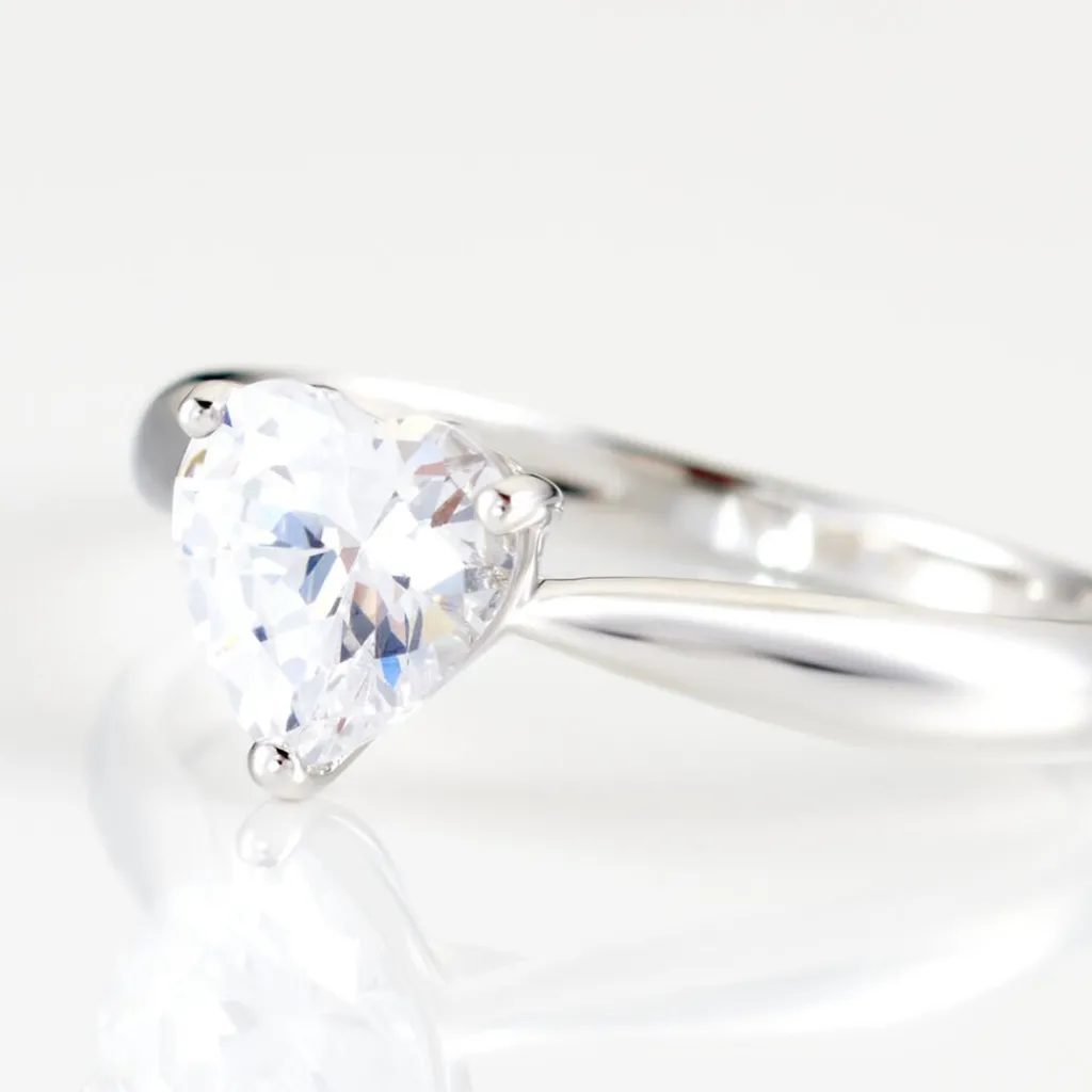 Histoire d'Or Bague Solitaire Geranium Argent Blanc Oxyde De Zirconium Outlet