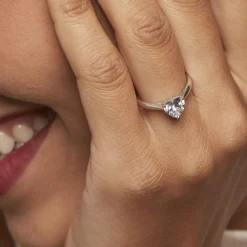 Histoire d'Or Bague Solitaire Geranium Argent Blanc Oxyde De Zirconium Outlet