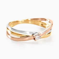 Histoire d'Or Bague Solitaire Gisla Or Tricolore Diamant Online