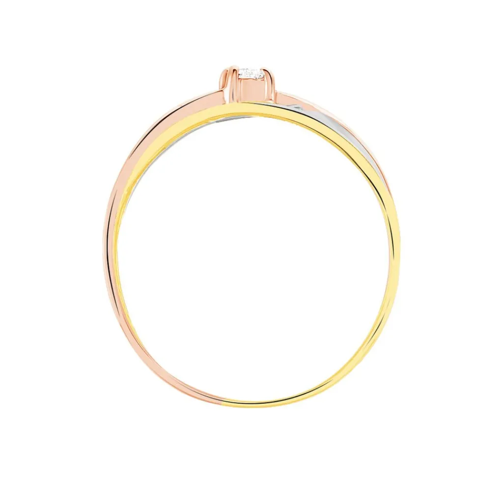 Histoire d'Or Bague Solitaire Gisla Or Tricolore Diamant Online