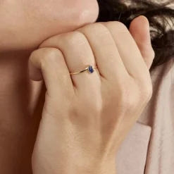 Histoire d'Or Bague Solitaire Goutte or jaune saphir Outlet