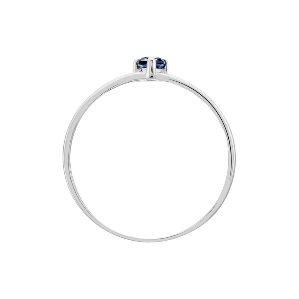 Histoire d'Or Bague Solitaire Goutte or blanc saphir New