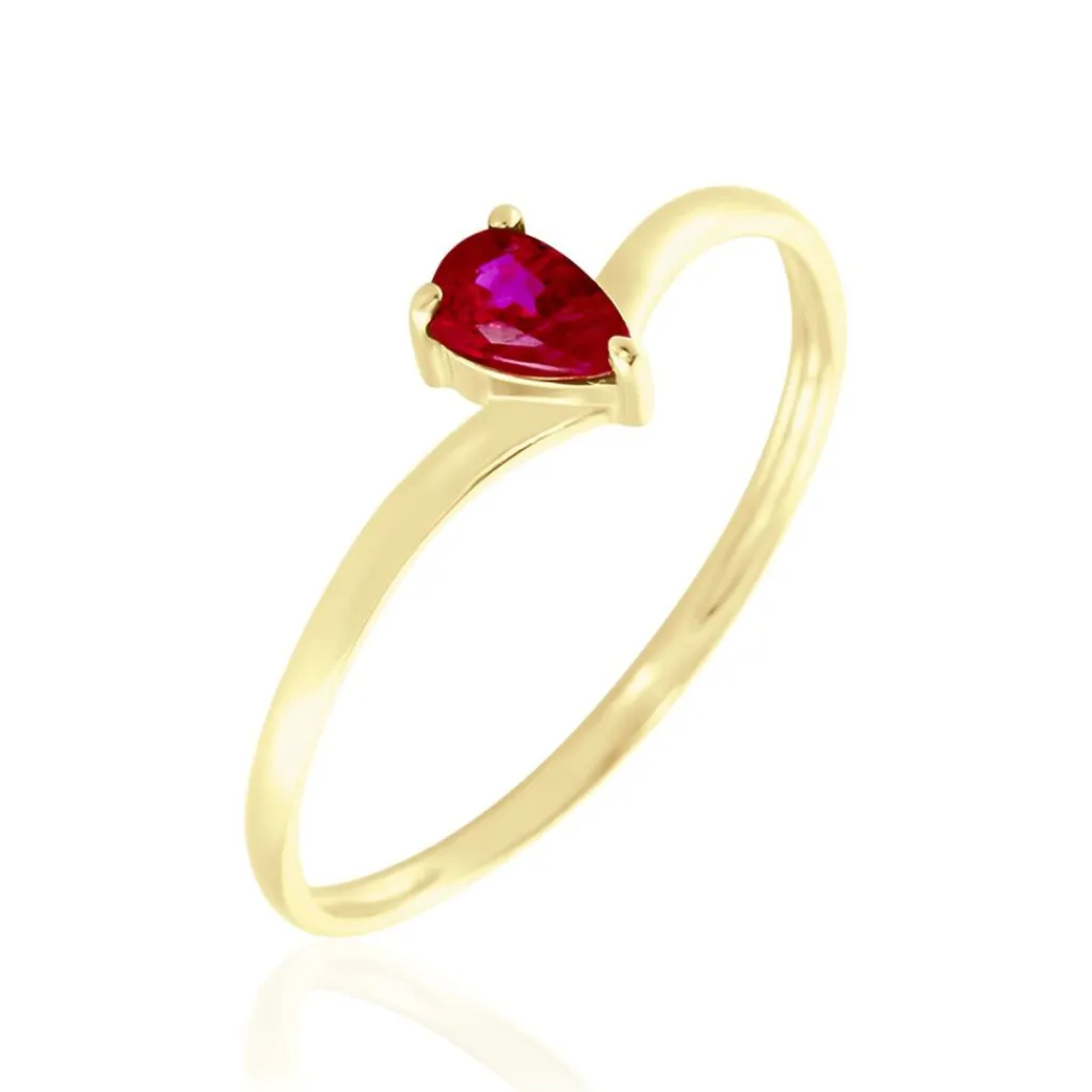 Histoire d'Or Bague Solitaire Goutte or jaune rubis Outlet