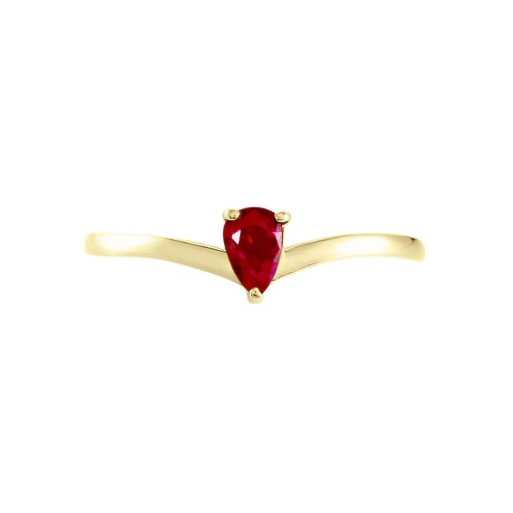 Histoire d'Or Bague Solitaire Goutte or jaune rubis Outlet