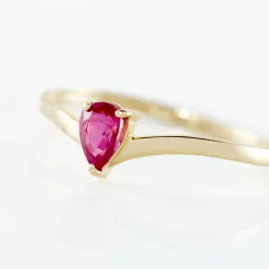 Histoire d'Or Bague Solitaire Goutte or jaune rubis Outlet