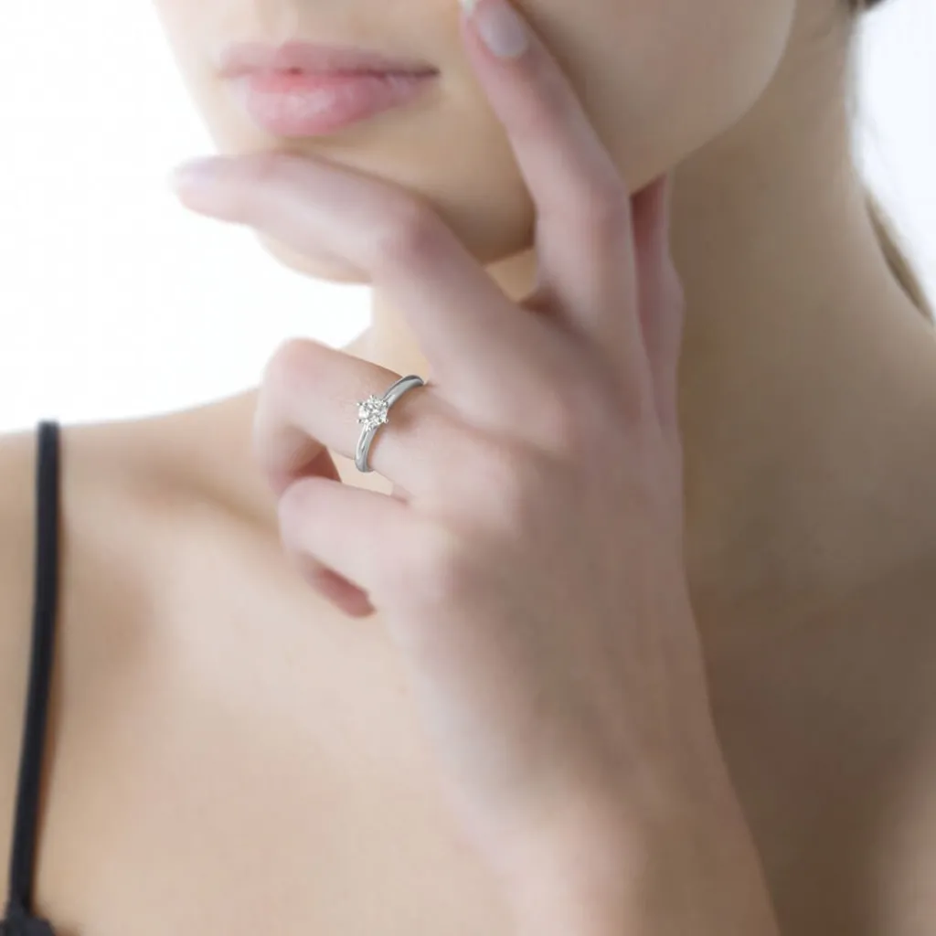 Histoire d'Or Bague Solitaire Guenolee Or Blanc Diamant Discount