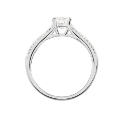 Histoire d'Or Bague Solitaire Hamane Argent Blanc Oxyde De Zirconium Best