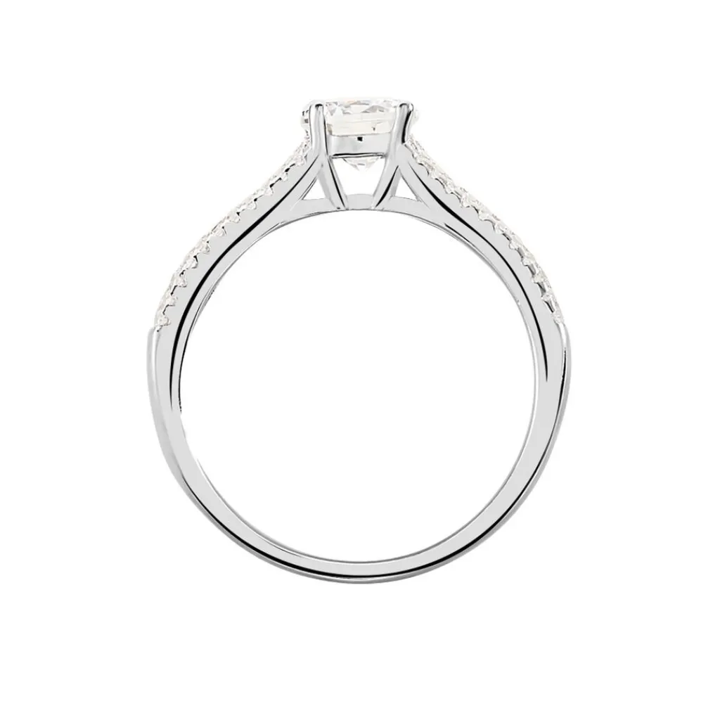 Histoire d'Or Bague Solitaire Hamane Argent Blanc Oxyde De Zirconium Best