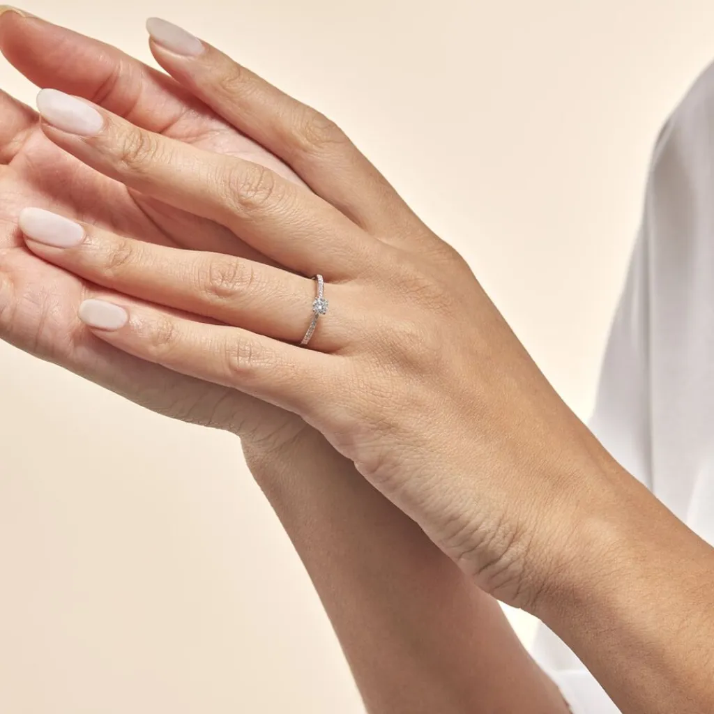 Histoire d'Or Bague Solitaire Hemera or blanc diamant Discount