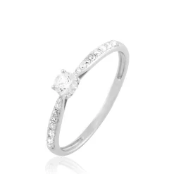 Histoire d'Or Bague Solitaire Hemera or blanc diamant Discount