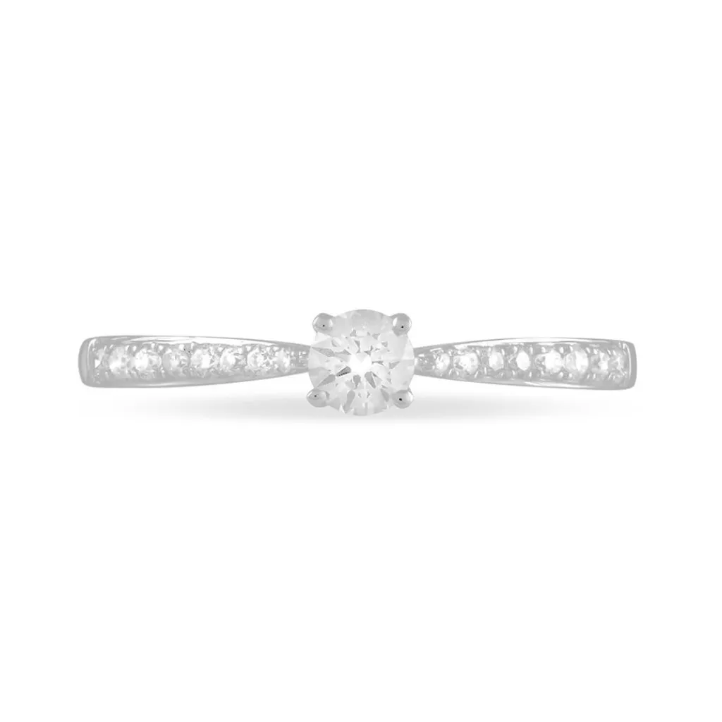 Histoire d'Or Bague Solitaire Hemera or blanc diamant Discount