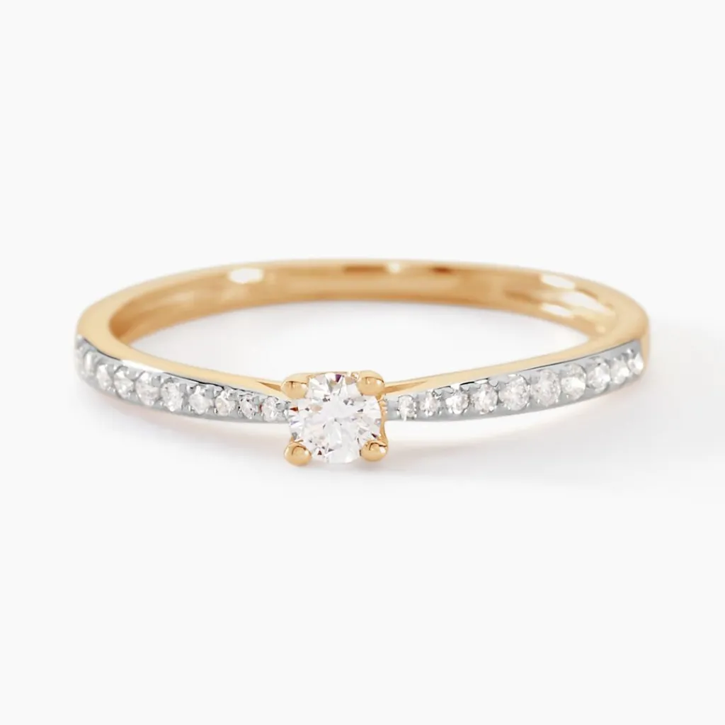 Histoire d'Or Bague Solitaire Hemera or jaune diamant Best