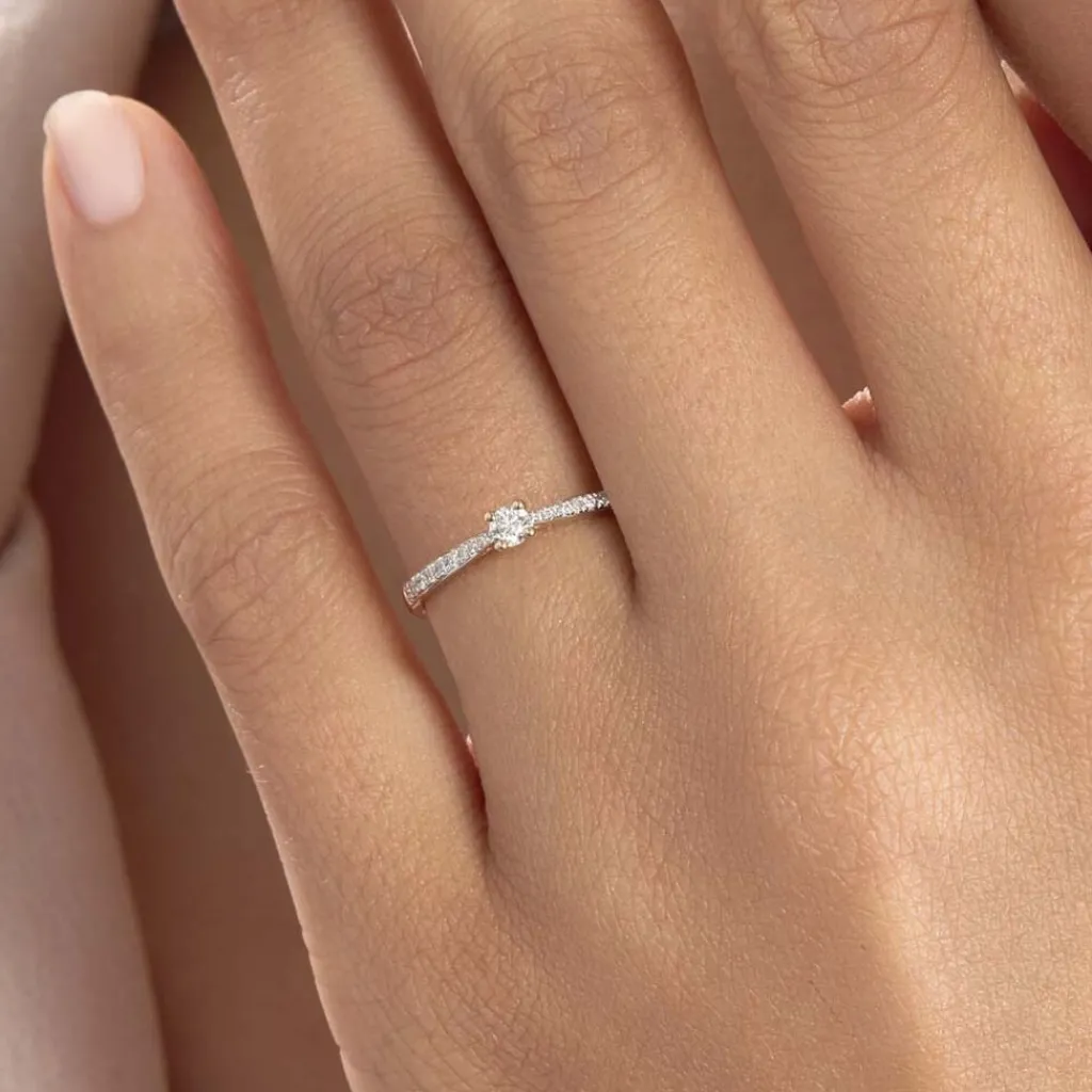 Histoire d'Or Bague Solitaire Hemera or jaune diamant Best