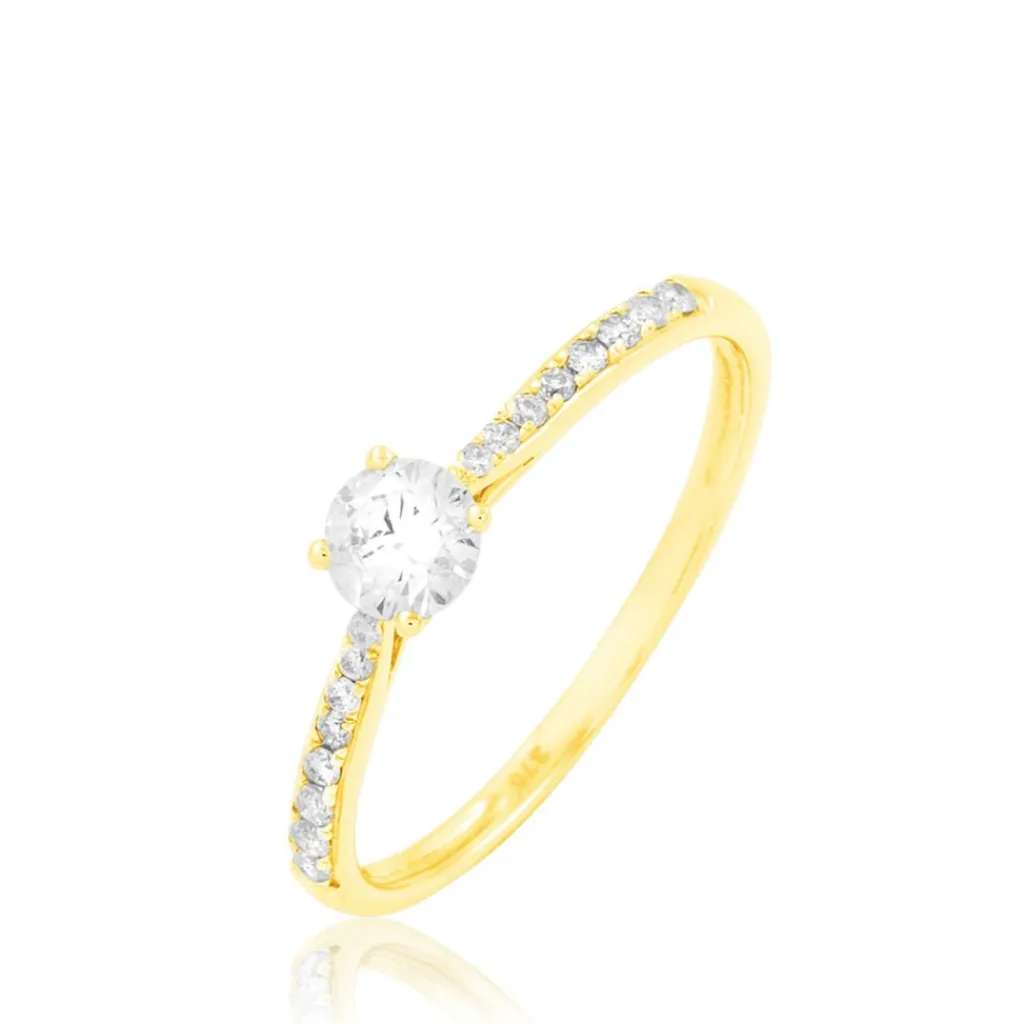Histoire d'Or Bague Solitaire Hemera or jaune diamant