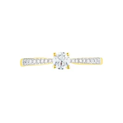 Histoire d'Or Bague Solitaire Hemera or jaune diamant New