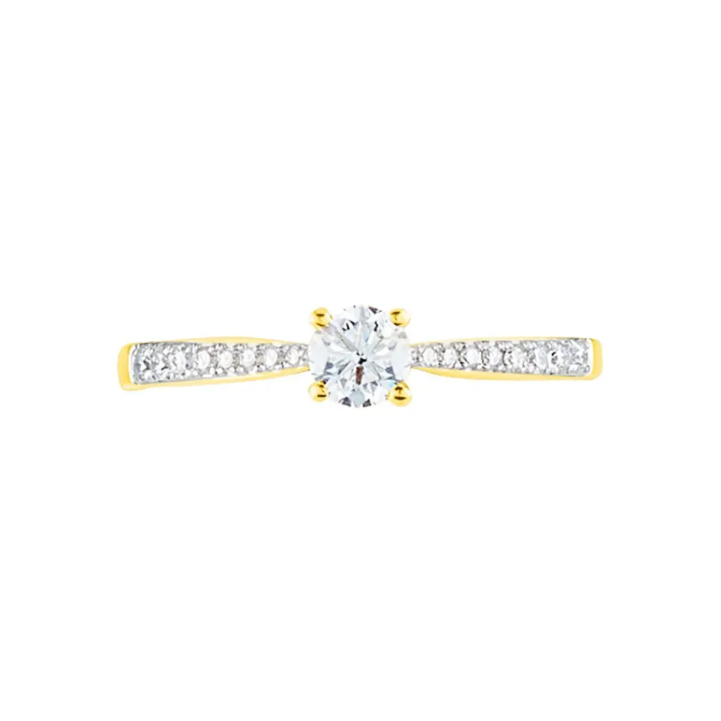 Histoire d'Or Bague Solitaire Hemera or jaune diamant New