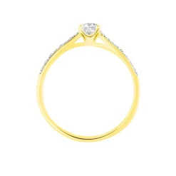 Histoire d'Or Bague Solitaire Hemera or jaune diamant New