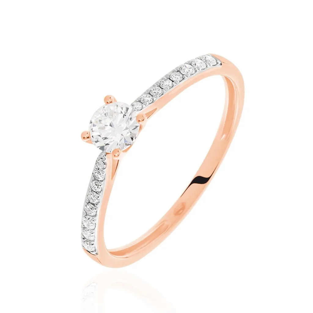 Histoire d'Or Bague Solitaire Hemera Or Rose Diamant New