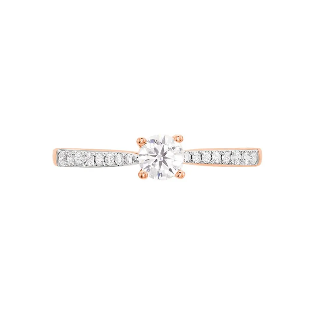 Histoire d'Or Bague Solitaire Hemera Or Rose Diamant New