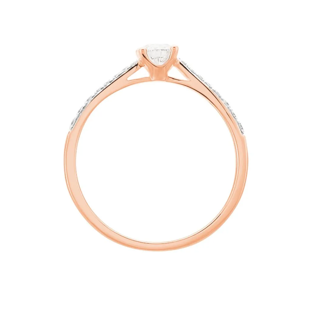 Histoire d'Or Bague Solitaire Hemera Or Rose Diamant New