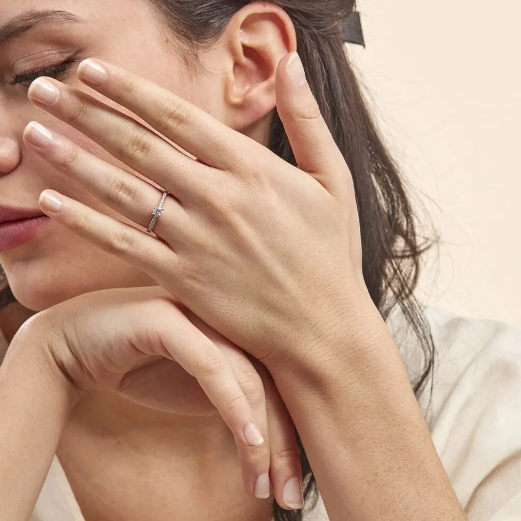 Histoire d'Or Bague Solitaire Hemera Or Rose Diamant New