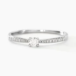 Histoire d'Or Bague Solitaire Hemera or blanc diamant Clearance